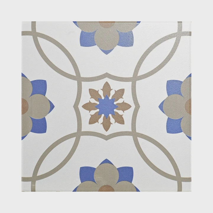 Vintage Flower Pattern Rustic Ceramic Tile