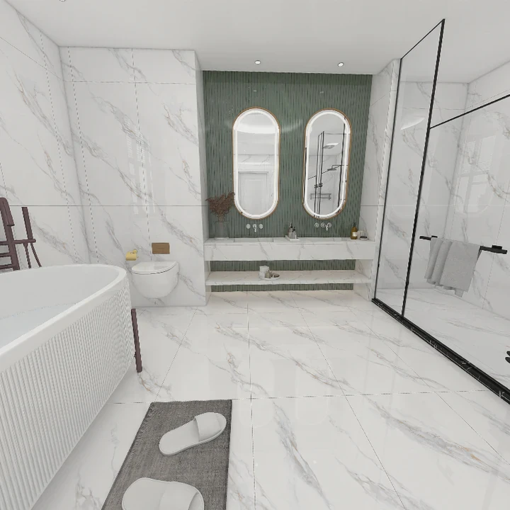600X1200 White Marble Porcelain Tile