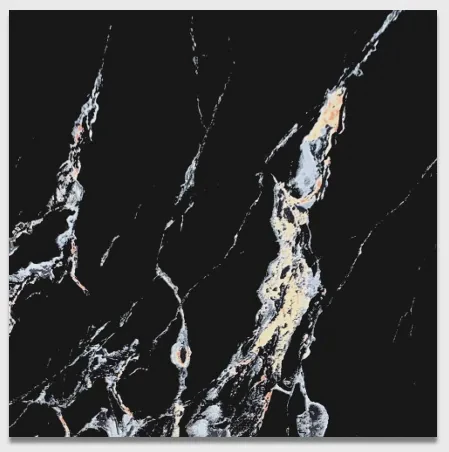 FULL BODY GLAZED POLISHED PORCELAIN TILE Black Peony (Unconventional)
